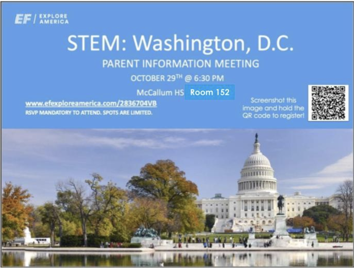 MAC Travel is headed to Washington! A. N. McCallum High School